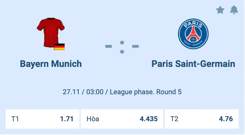 tỷ lệ kèo bayern munich